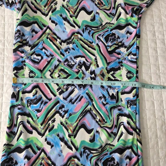 T-Bags Los Angeles Abstract Print Short Sleeve Midi Dress S, NWOT - Picture 7 of 8